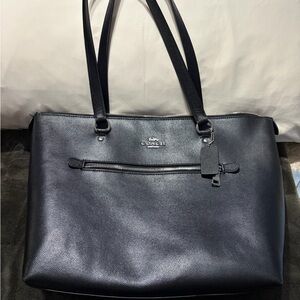 Coach Midnight Black Leather Tote